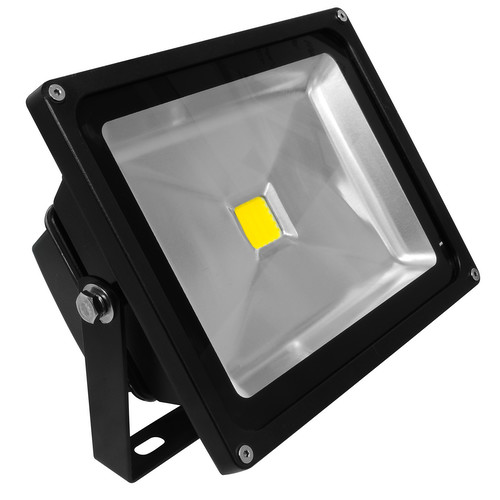LED Black Floodlight 240V 30W (=300W) 3000K Warm White