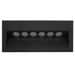 Ixis Recessed Outdoor Wall Light 6W 240V Black 3000K Warm White