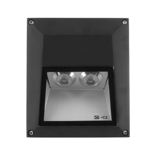 Ixis Surface Square Wall Light 240V 2W Black 3000K Warm White