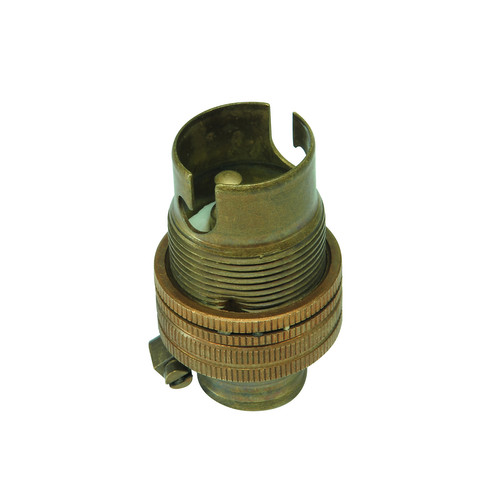 Unswitched Lamp Holder 13mm Antique Brass SBC / B15