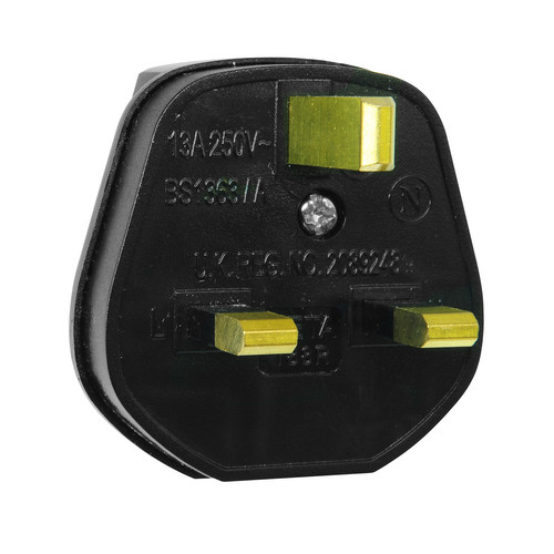 UK Mains Plug Black 13A