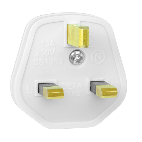 UK Mains Plug White 3A
