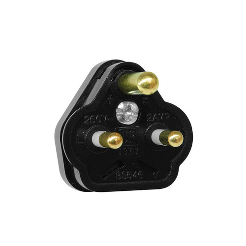 Round Pin Plug Black 2A