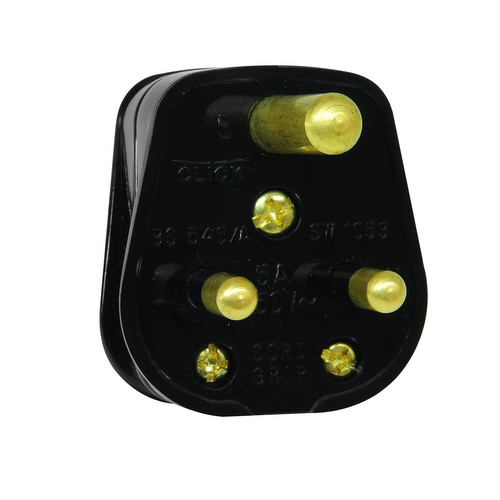 Round Pin Plug Black 5A