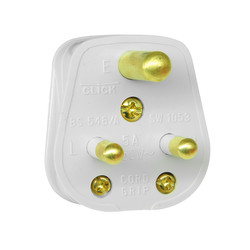Round Pin Plug White 5A