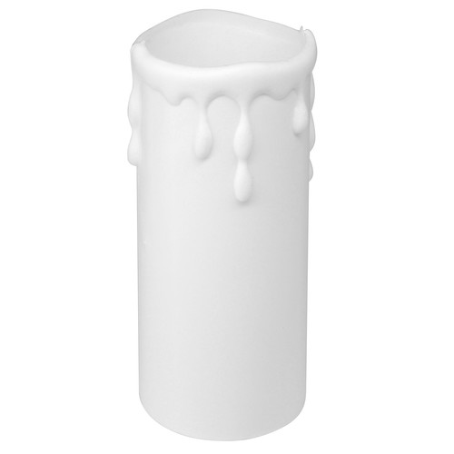 Candle Tube Sleeve with Drip Effect White 36mm x 80mm