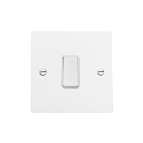 Rocker White Switch 1 gang rocker switch 20 amp 2 way Satin White Aluminium