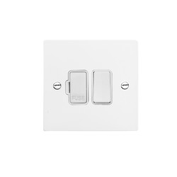 Fuse Spur White Switch 1 gang 13 amp switch fuse spur Satin White Aluminium