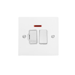 Fuse Spur White Switch 1 gang 13 amp switch fuse neon spur Satin White Aluminium