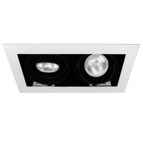 Double Downlight MR16 12V 2 x 50W White / Black