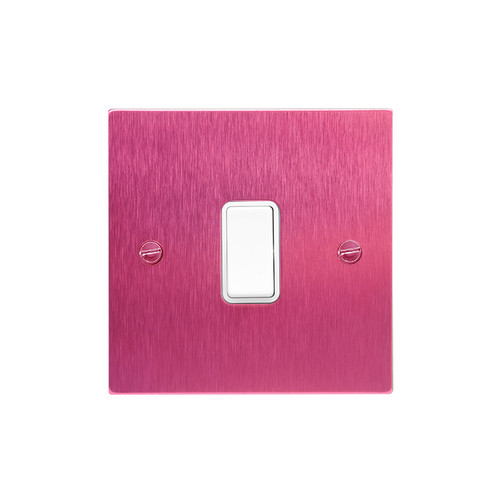 Rocker White Switch 1 gang rocker switch 20 amp intermediate Pink Aluminium