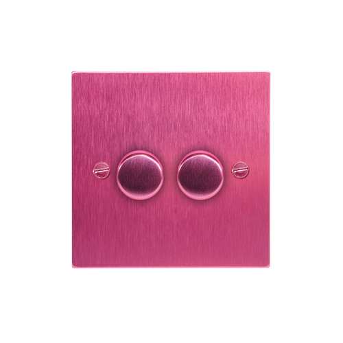 Dimmer Switch 2 gang dimmer switch 400 watt 2 way Pink Aluminium
