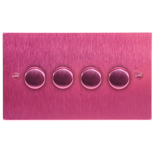 Dimmer Switch 4 gang dimmer switch 400 watt 2 way Pink Aluminium