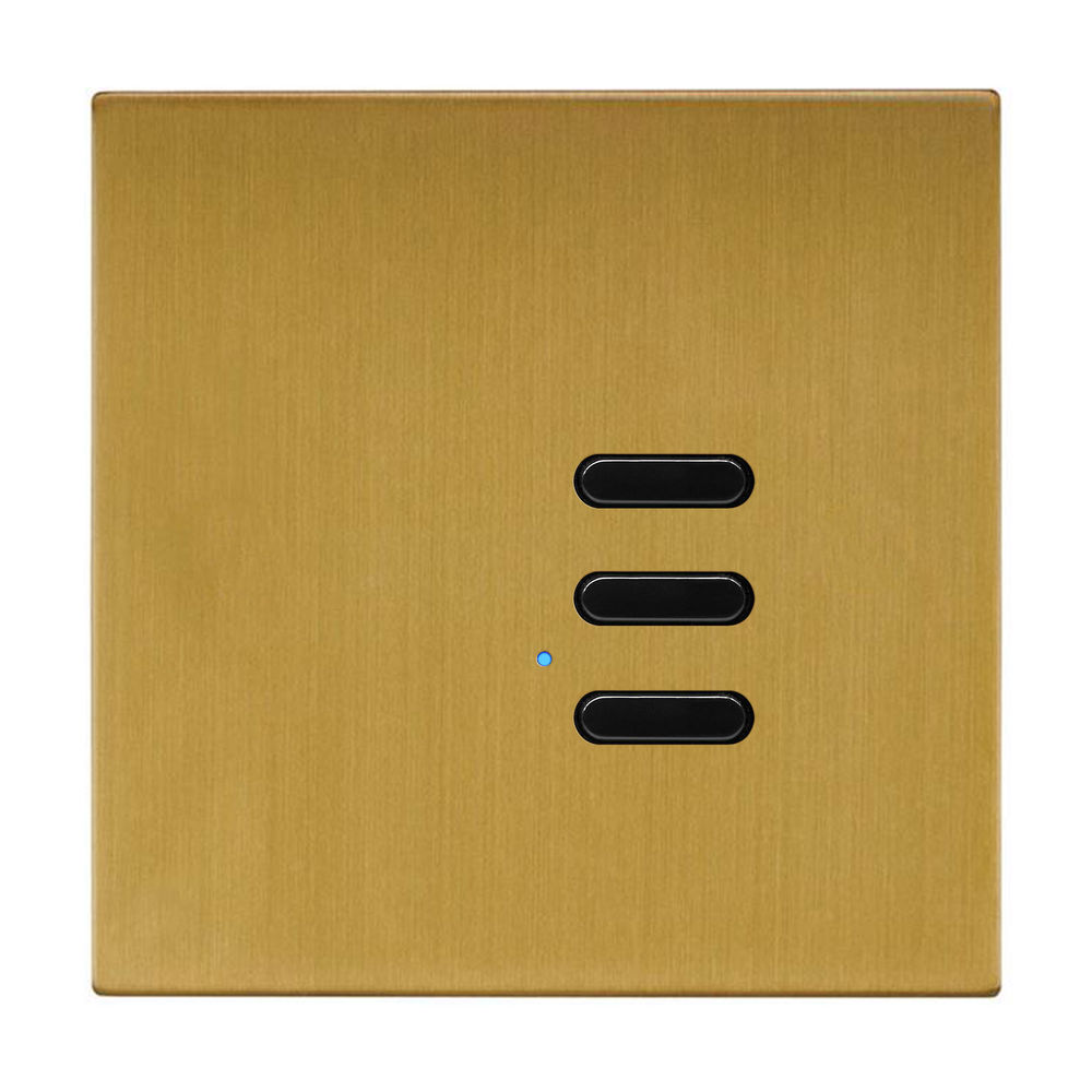 Wise Switch 3 Channel Satin Brass 3V