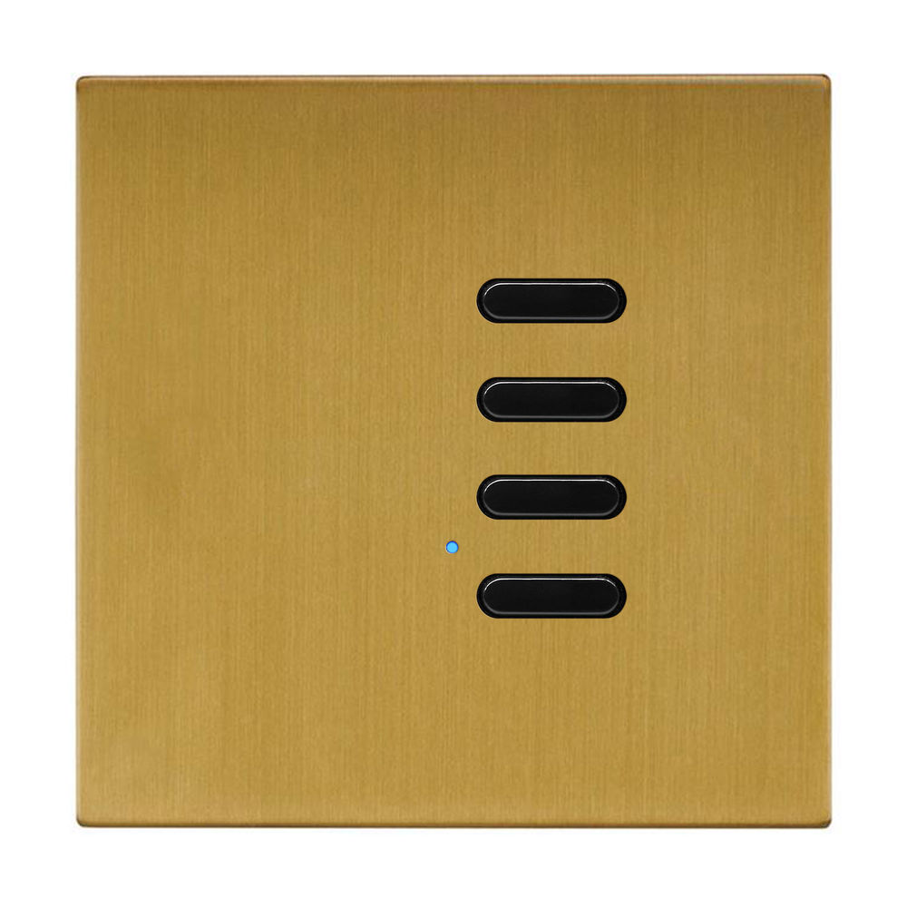 Wise Switch 4 Channel Satin Brass 3V