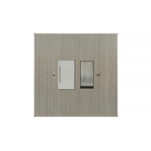 Horizon Square Fuse Spur 1 gang 13 amp switched fuse spur Satin Nickel