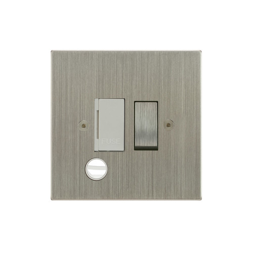 Horizon Square Fuse Spur 1 gang 13 amp switched fuse cord spur Satin Nickel