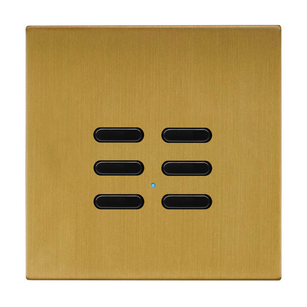 Wise Fusion Smart Dimmer Slave Wireless 2 Gang Satin Brass 3V