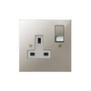 Horizon Square Wall Socket 1 gang 13 amp switched socket outlet Polished Nickel