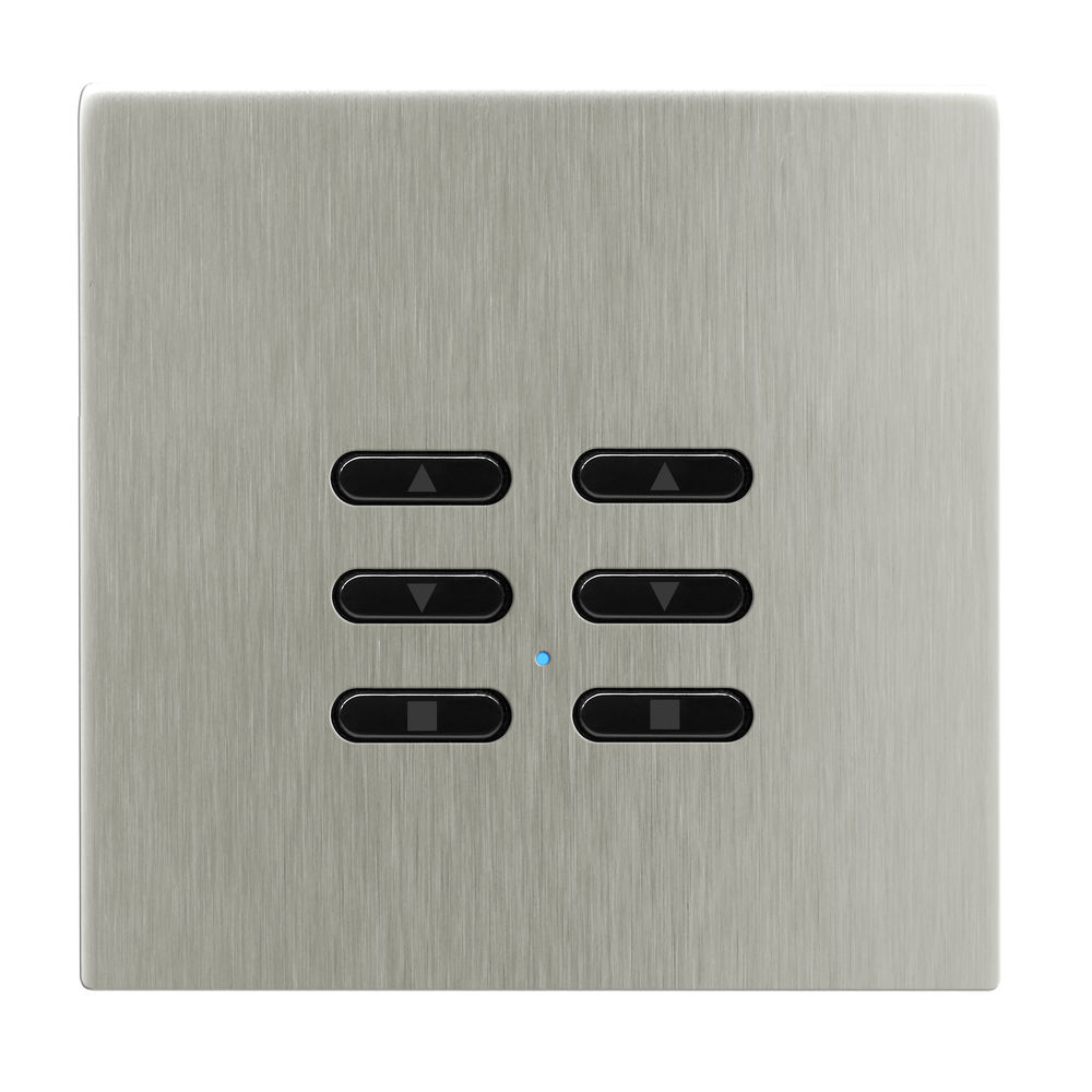 Wise Fusion Smart Dimmer Slave Wireless 2 Gang Satin Nickel 3V