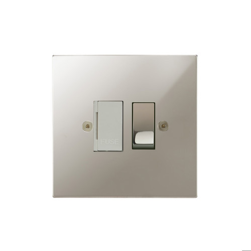 Horizon Square Fuse Spur 1 gang 13 amp switched fuse spur Polished Nickel