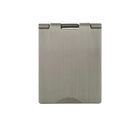 Horizon Square Floor Socket 1 gang 5 amp unswitched floor socket Satin Nickel