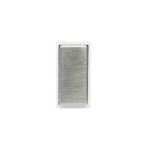 Euro Rocker Modules 1 Gang 16A 1 Way Satin Stainless White