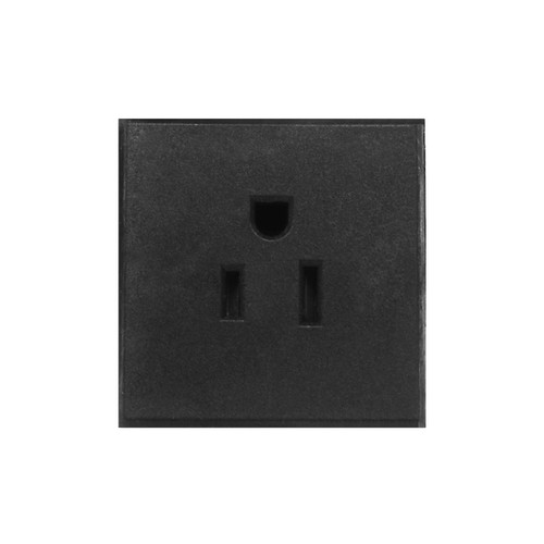 Euro Socket Modules 15A USA Unswitched Black