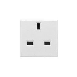 Euro Socket Modules 13A English Unswitched White