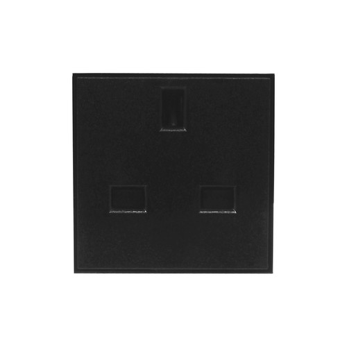 Euro Socket Modules 13A English Unswitched Black