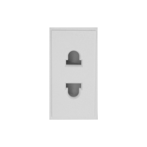 Euro Socket Modules 16A 2 PIN Unswitched White
