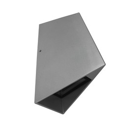 X Wave Up & Down Outdoor Garden Wall Light 240V Silver 3000K Warm White