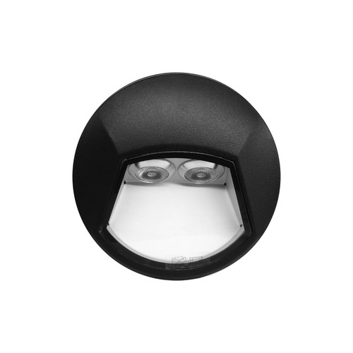 Ixis Surface Round Wall Light 2W 240V Black 3000K Warm White