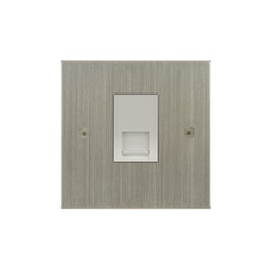 Horizon Square Communications Socket 1 gang telephone jackline secondary Satin Nickel