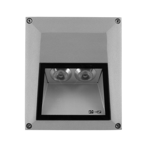 Ixis Surface Square Wall Light 240V 2W Silver 3000K Warm White