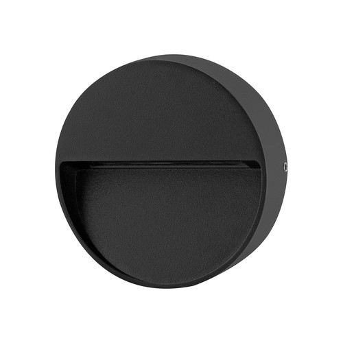 Slight Surface Round Outdoor Low Level Wall Light 240V Black 3000K Warm White