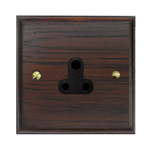 Light Socket 1 gang 5 amp unswitched socket outlet Black Insert / Dark Oak