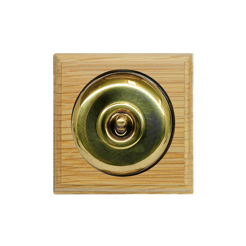 Classic Period Round Dome 1 gang intermediate Antique Brass / Light Oak