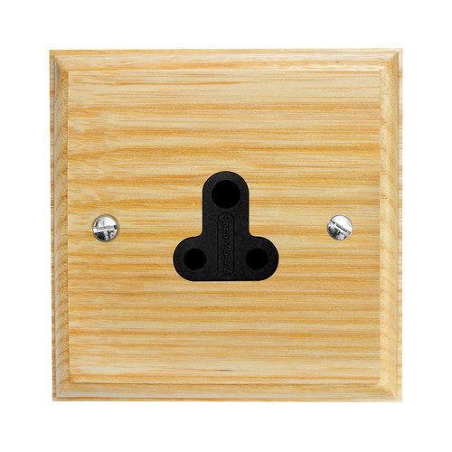 Light Socket 1 gang 5 amp unswitched socket outlet White Insert / Ash