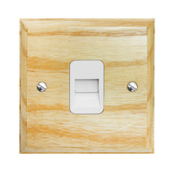 Communications Socket 1 gang telephone jackline slave White Insert / Ash