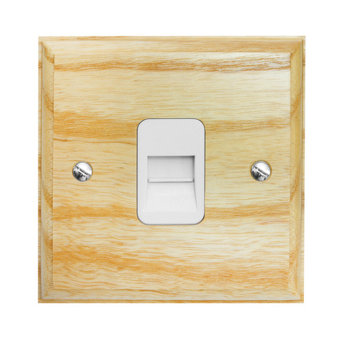 Communications Socket 1 gang telephone jackline slave White Insert / Ash