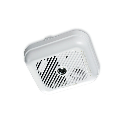 Square Ionisation Smoke Alarm 240V (Rechargeable Battery Back-up) White