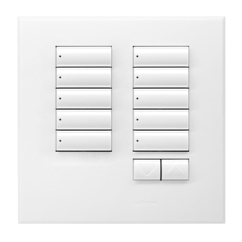 Lutron European Wall Switch White 10 Button R/L