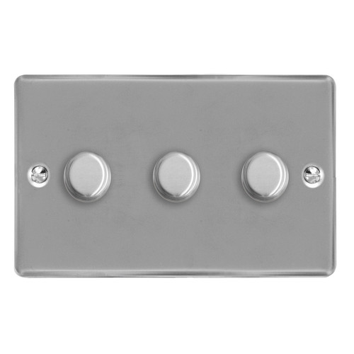 Dimmer Switch 3 gang 400 watt 2 way Polished Chrome