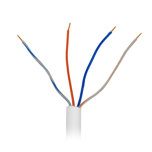 Telephone Cable White 0.5mm² 2 Pair
