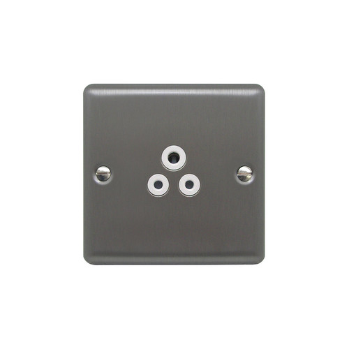 Light Socket 1 gang 2 amp unswitched socket outlet Satin Stainless
