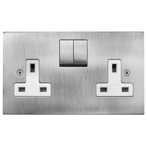 Horizon Wall Socket 2 gang 13 amp switched socket outlet Antique Silver