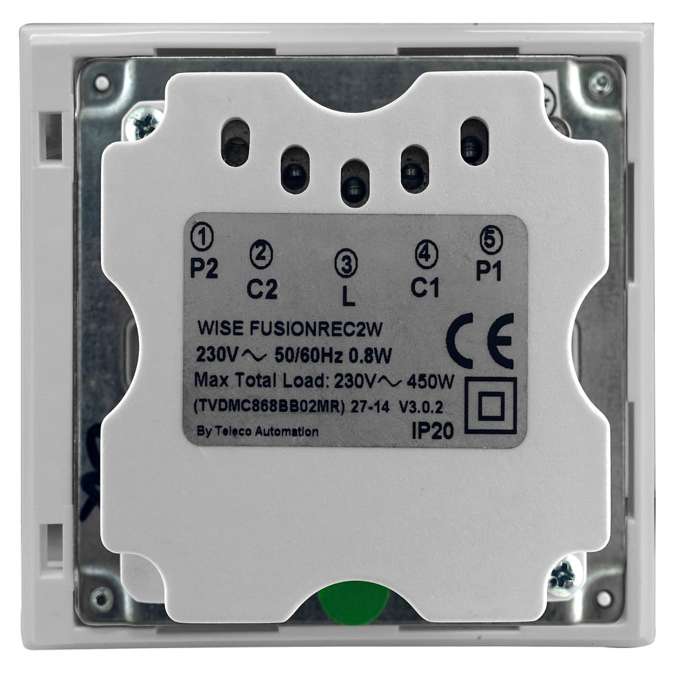 Wise Fusion Smart Dimmer Master Wired 2 Gang 240V White 2 x 250W