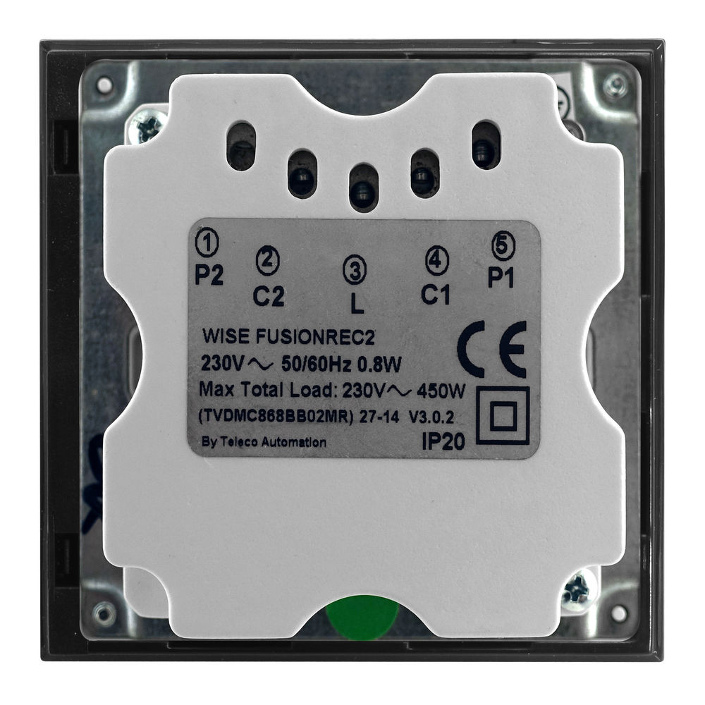 Wise Fusion Smart Dimmer Master Wired 2 Gang 240V Black 2 x 250W