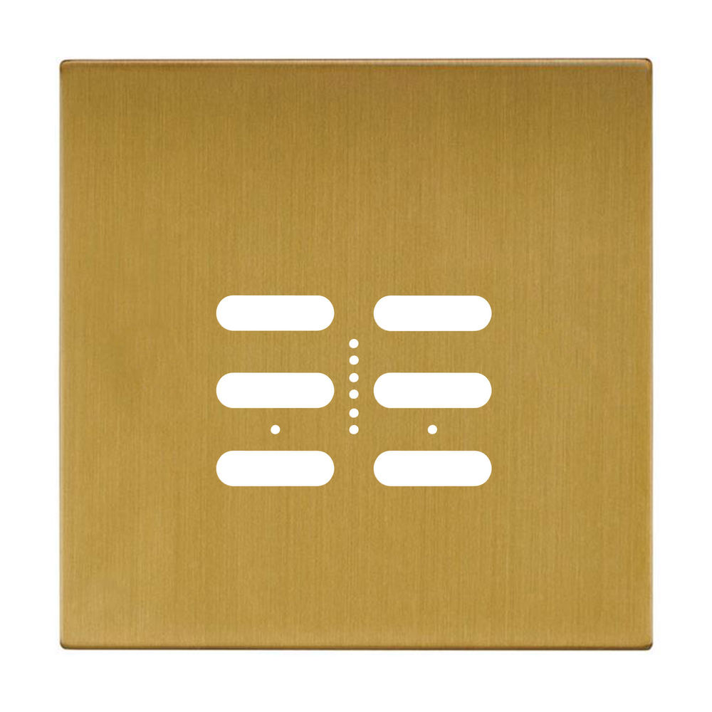 Wise Fusion Plate 2 Gang Plate Satin Brass
